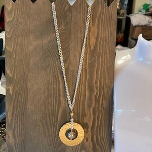 Final Price Silver & GoldTone Necklace w/ Pendant Total length is 22 inches